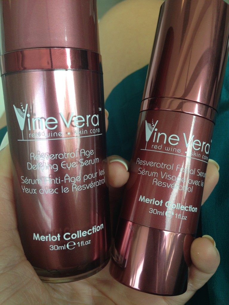 Test out the two serums from Vine Vera Resveratrol Merlot Collection