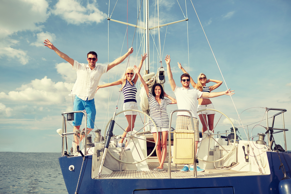 Friends in a yacht