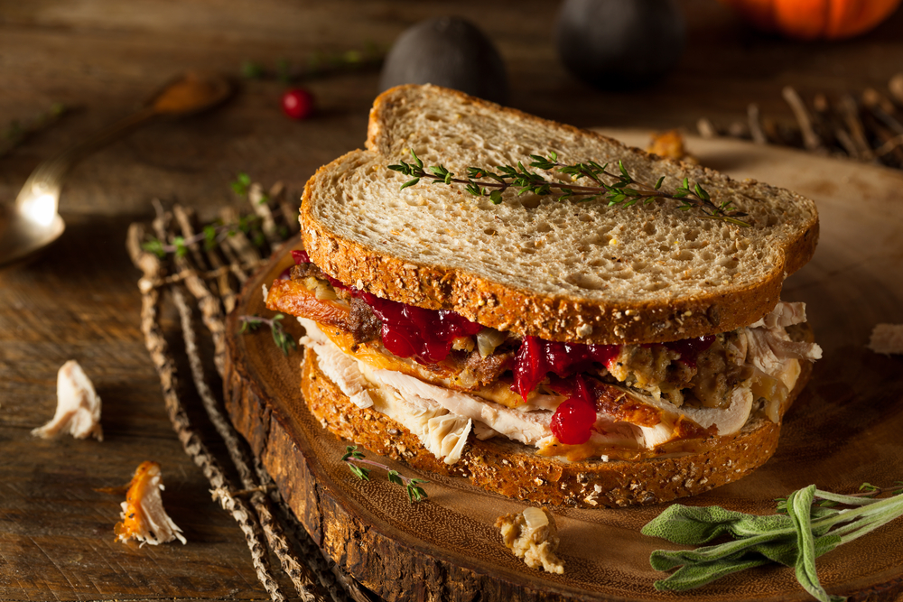 Healthy sandwich on table