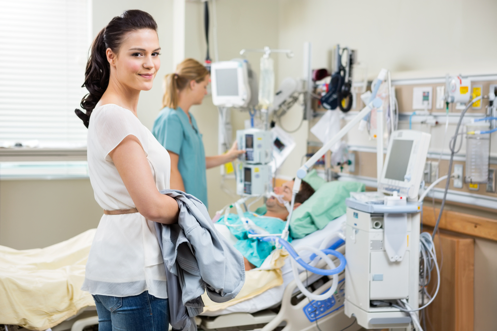 woman in hospital