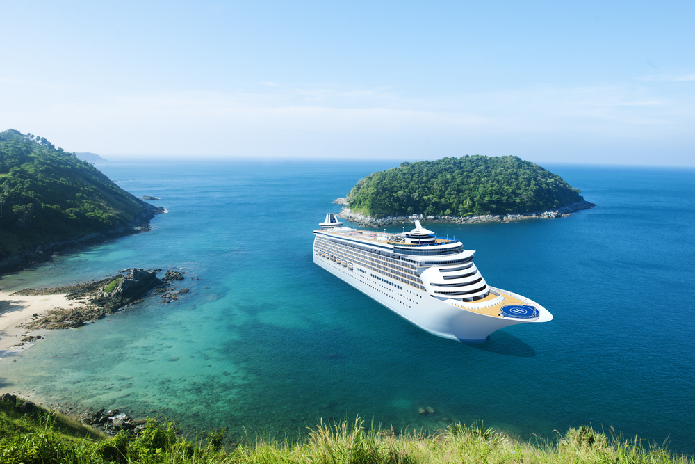 Cruise ship in the sea