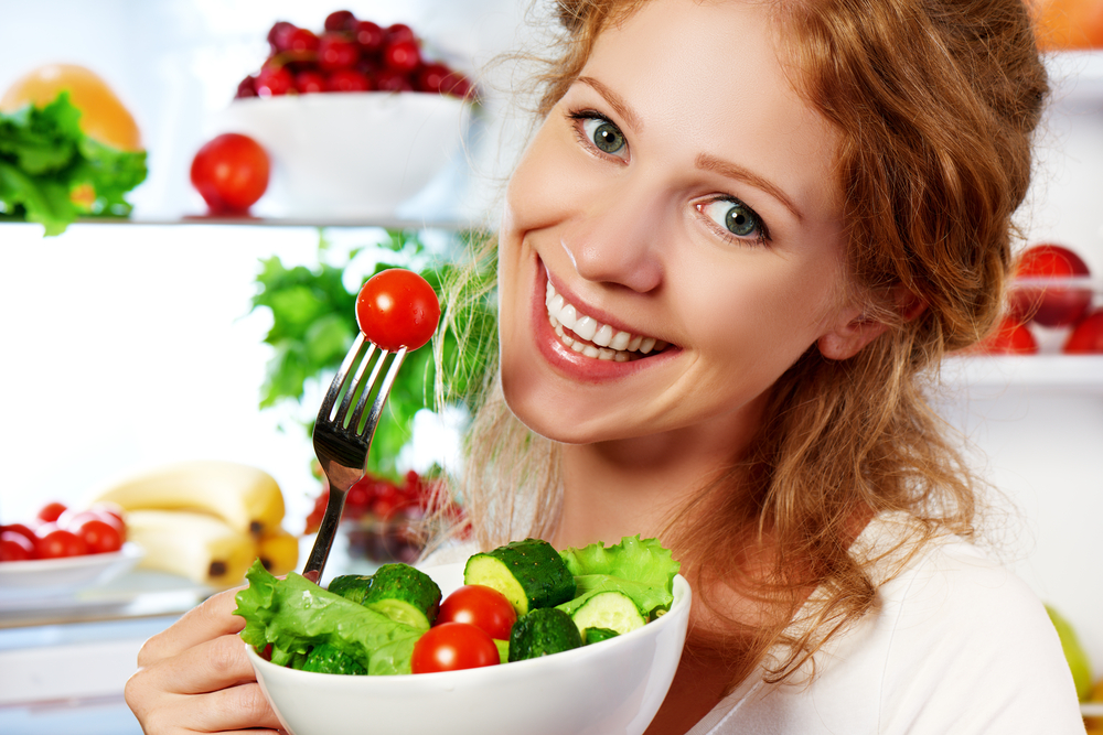 Woman eating healthy