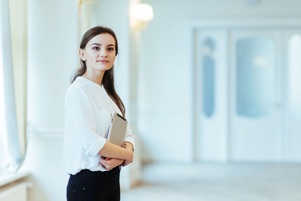 Business woman in corridor