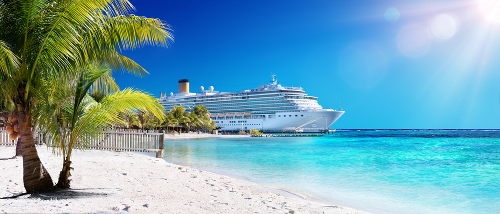 Cruise ship and the beach