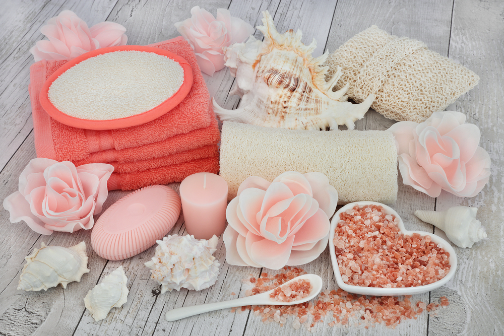 Personal care products on table