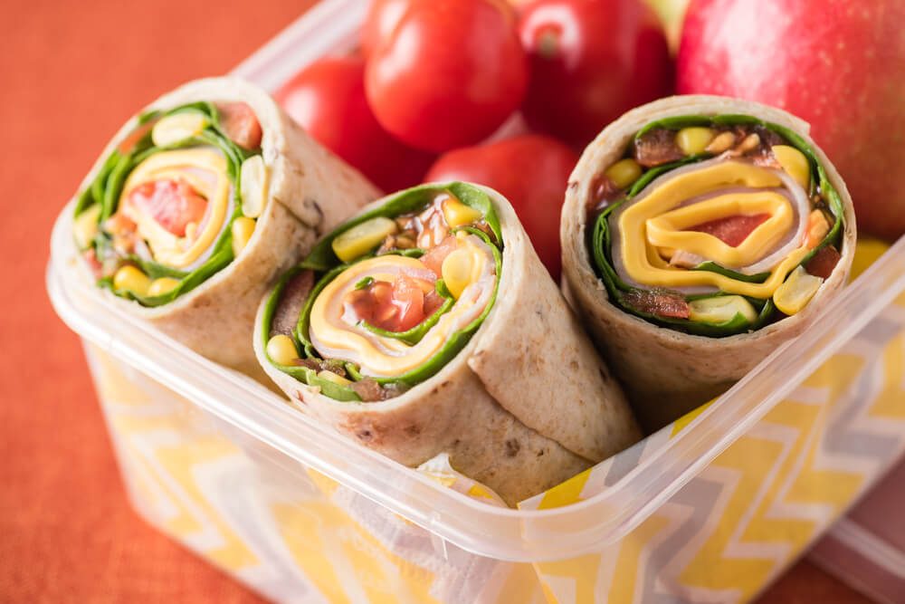 Healthy wraps in a tupperware