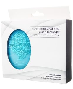Beauty Frizz Sonic Facial Cleansing Brush & Massager Blue