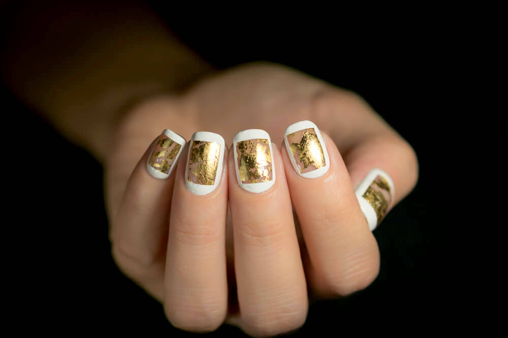 Gold-leafed nails