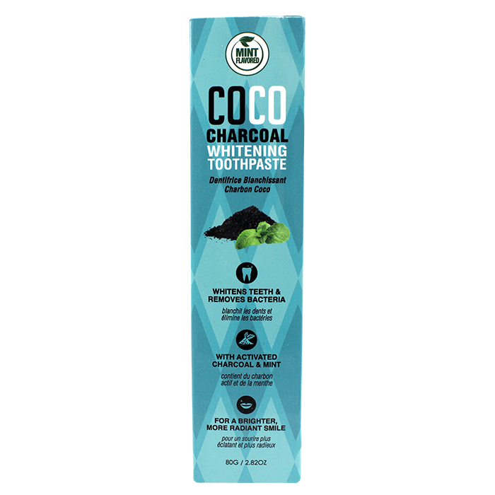 coco charcoal toothpaste Box Front