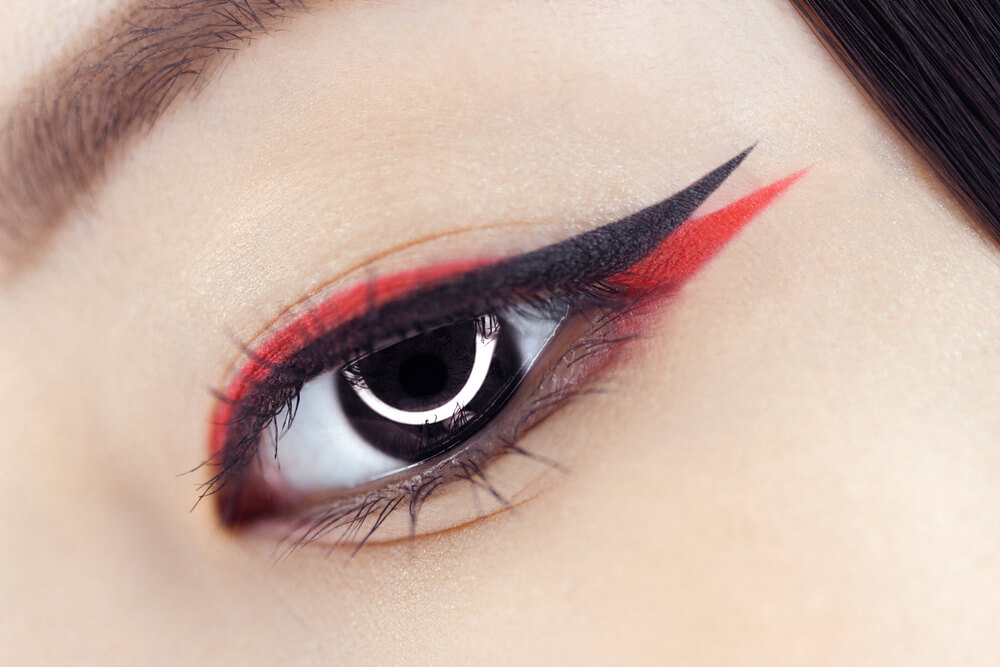 Red and black eyeliner