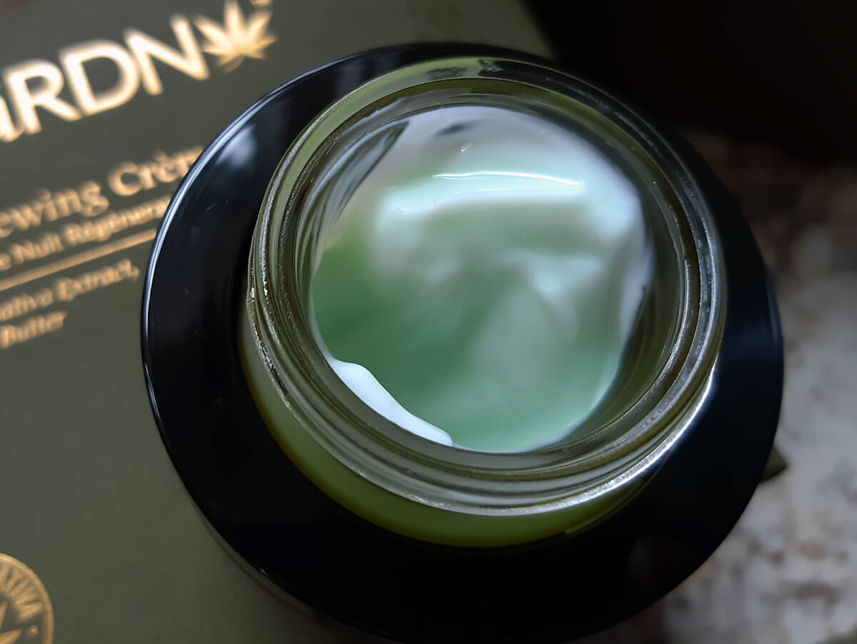 Open jar of face cream
