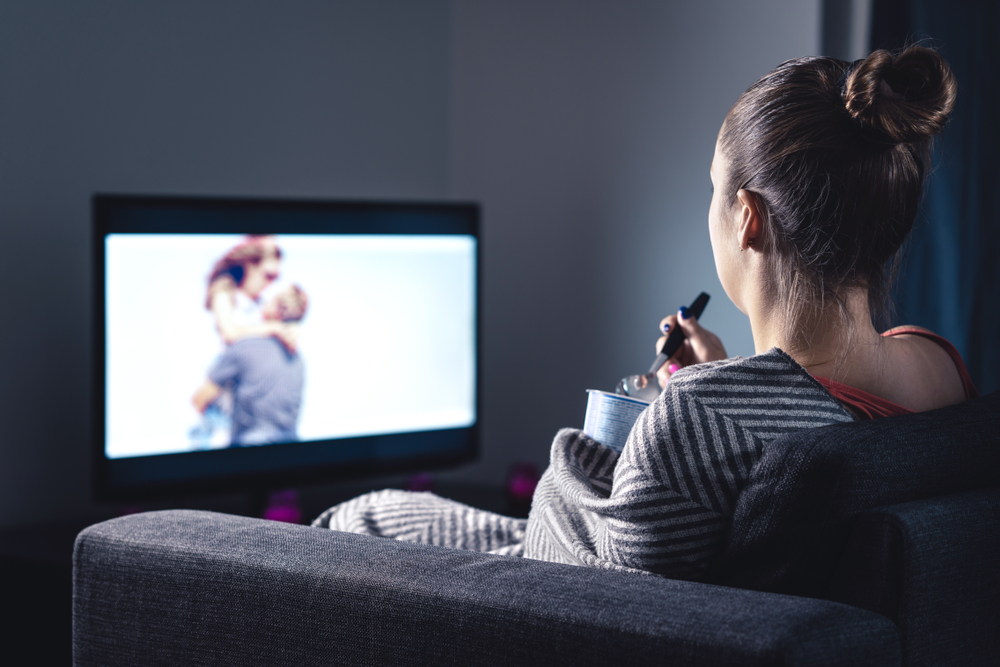 Woman watching tv