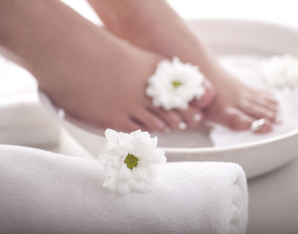 Feet in foot soak