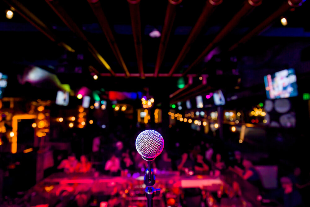 Microphone on stage