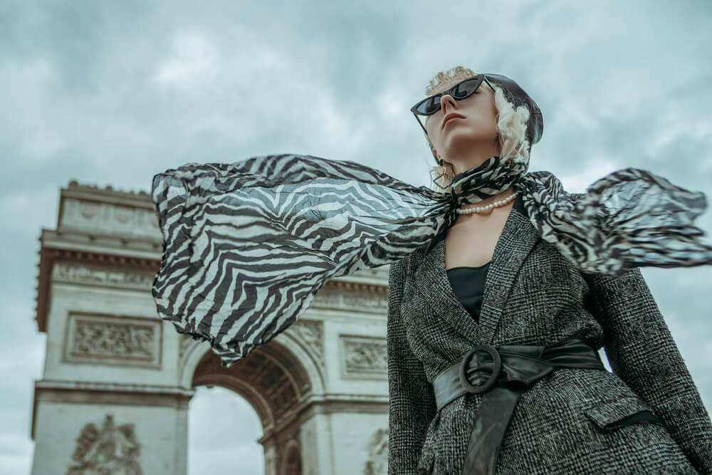 Woman wearing scarf