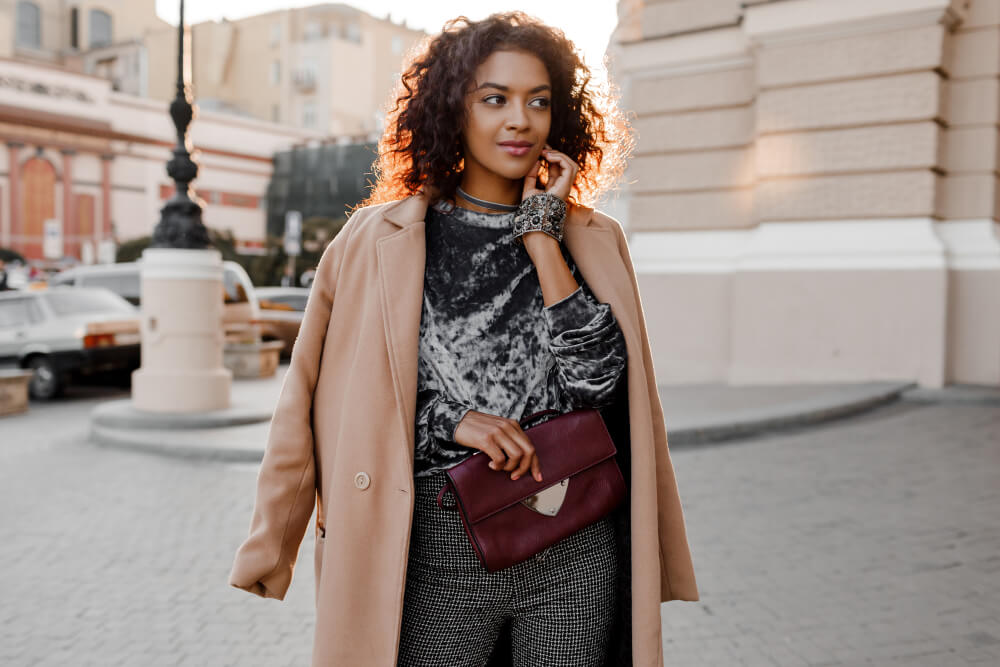 Woman with trench coat