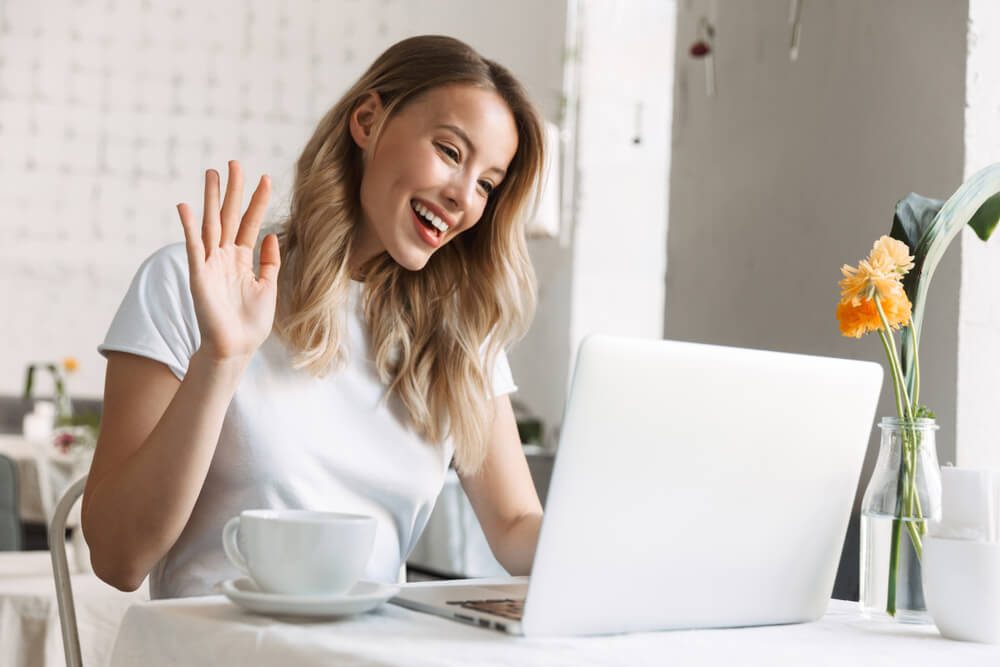 Woman on video chat