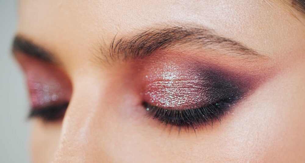 Eyes with shimmery eyeshadow