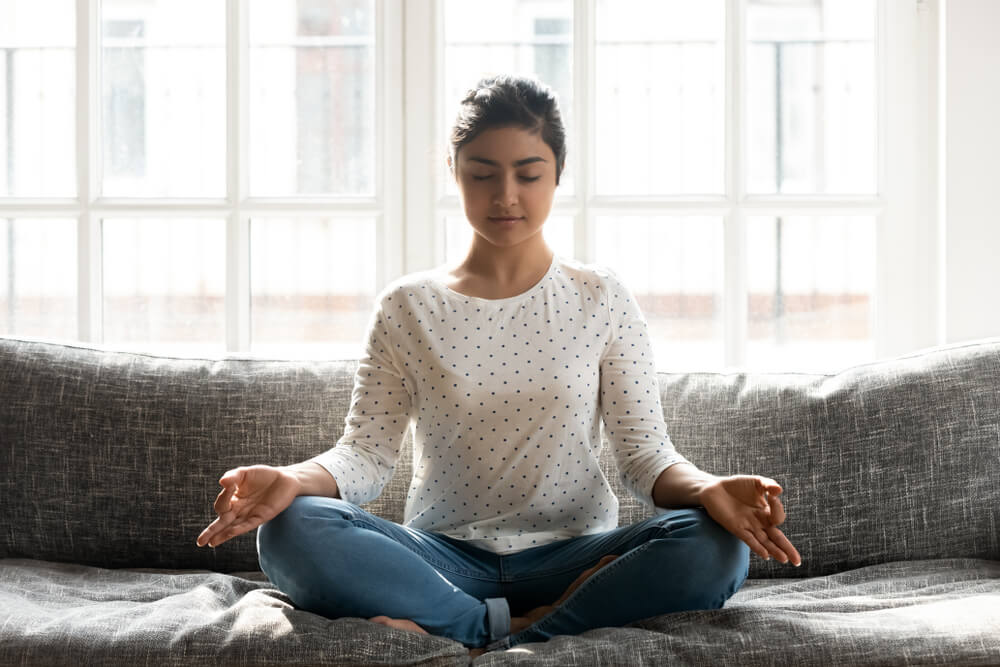 woman meditating