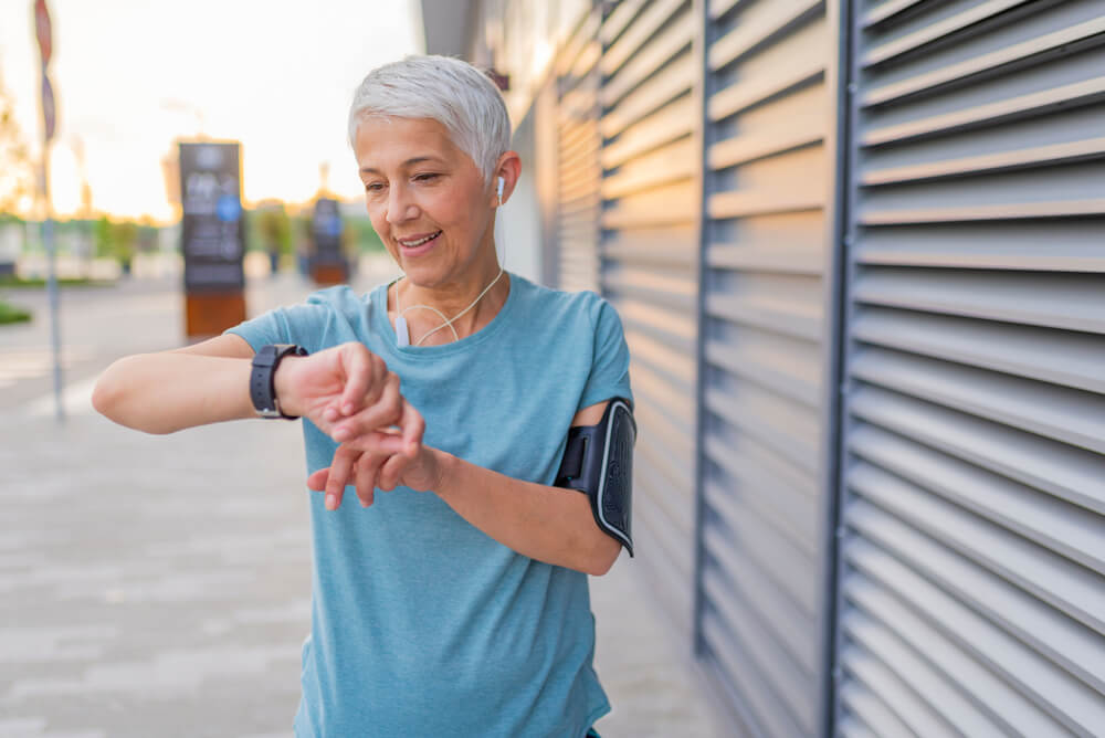 mature woman running