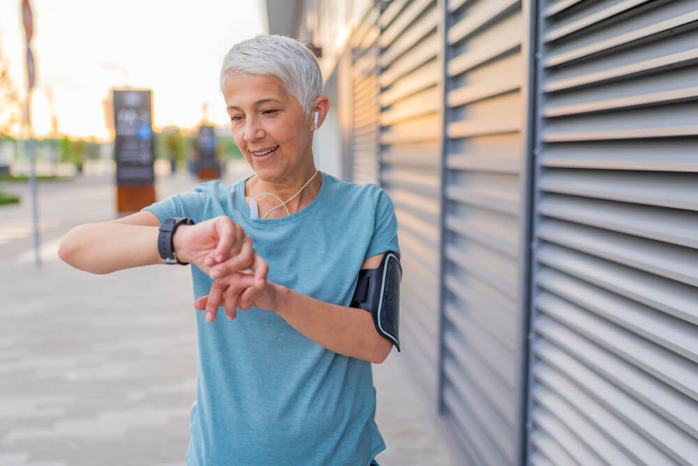 mature woman running