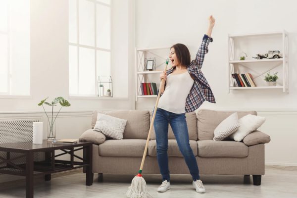 woman cleaning