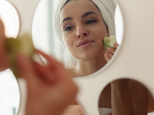 woman beauty routine