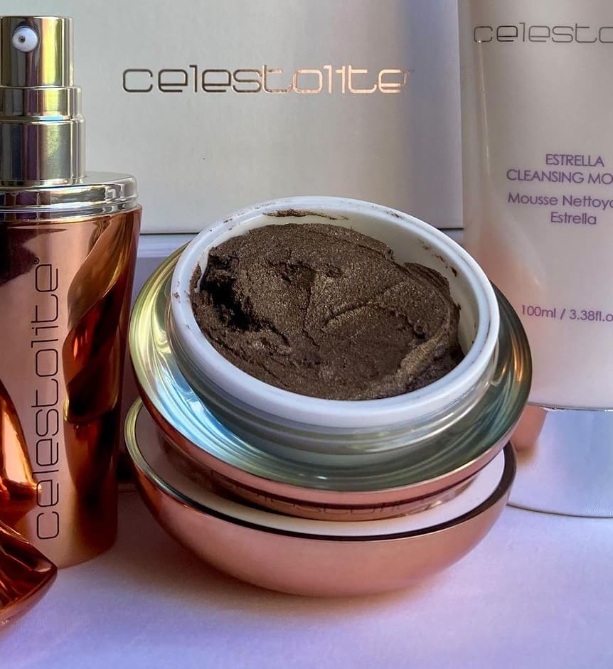 Open jar of Celestolite mask