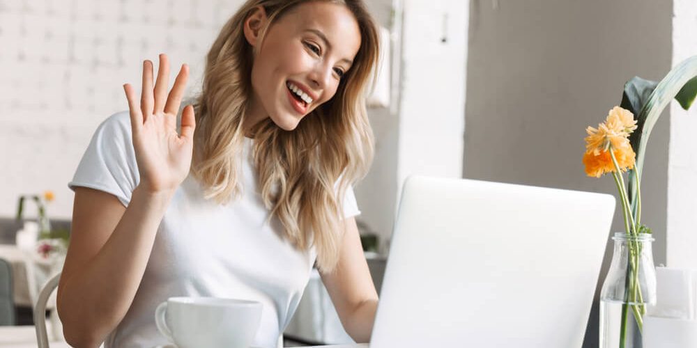 Woman on video chat