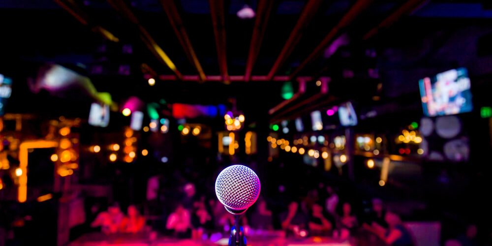 Microphone on stage