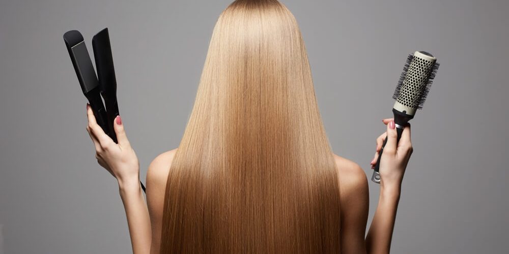 woman straight hair