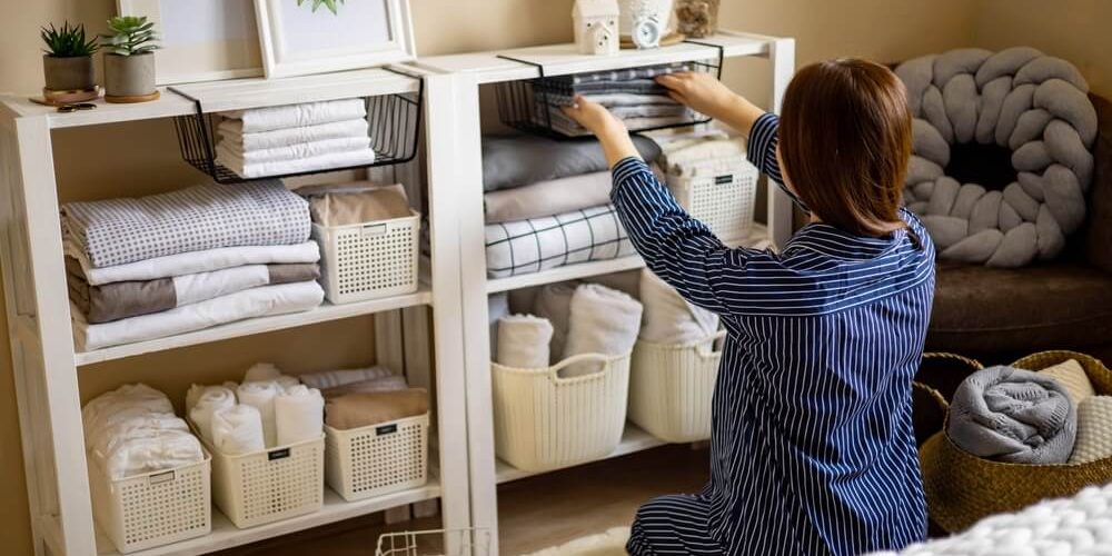 woman organizing