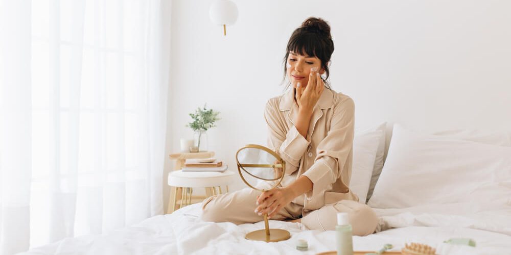 woman skincare routine