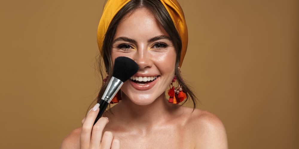 girl makeup brush